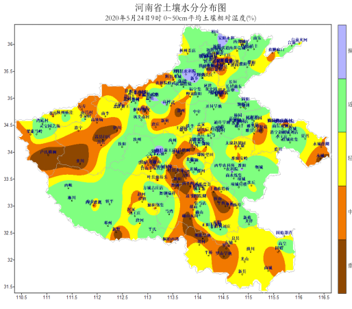 河南省土壤水分分布图