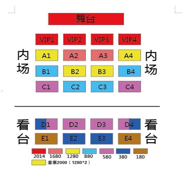 那英2014演唱会郑州票区图