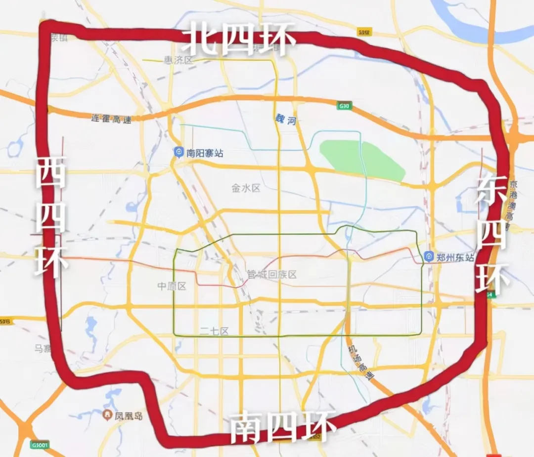 北三環路以南,東三環路以西,南三環路以北,西三環路以東區域內(以上