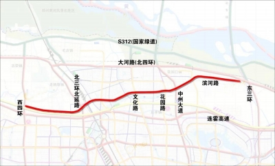 道路标识标线已施划完毕，郑州北区新交通要道芳容初现